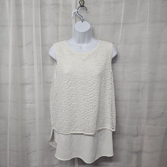 Apt. 9 White Floral Lace Layered Tank Top Boho Festival Coquette L - Picture 12 of 12